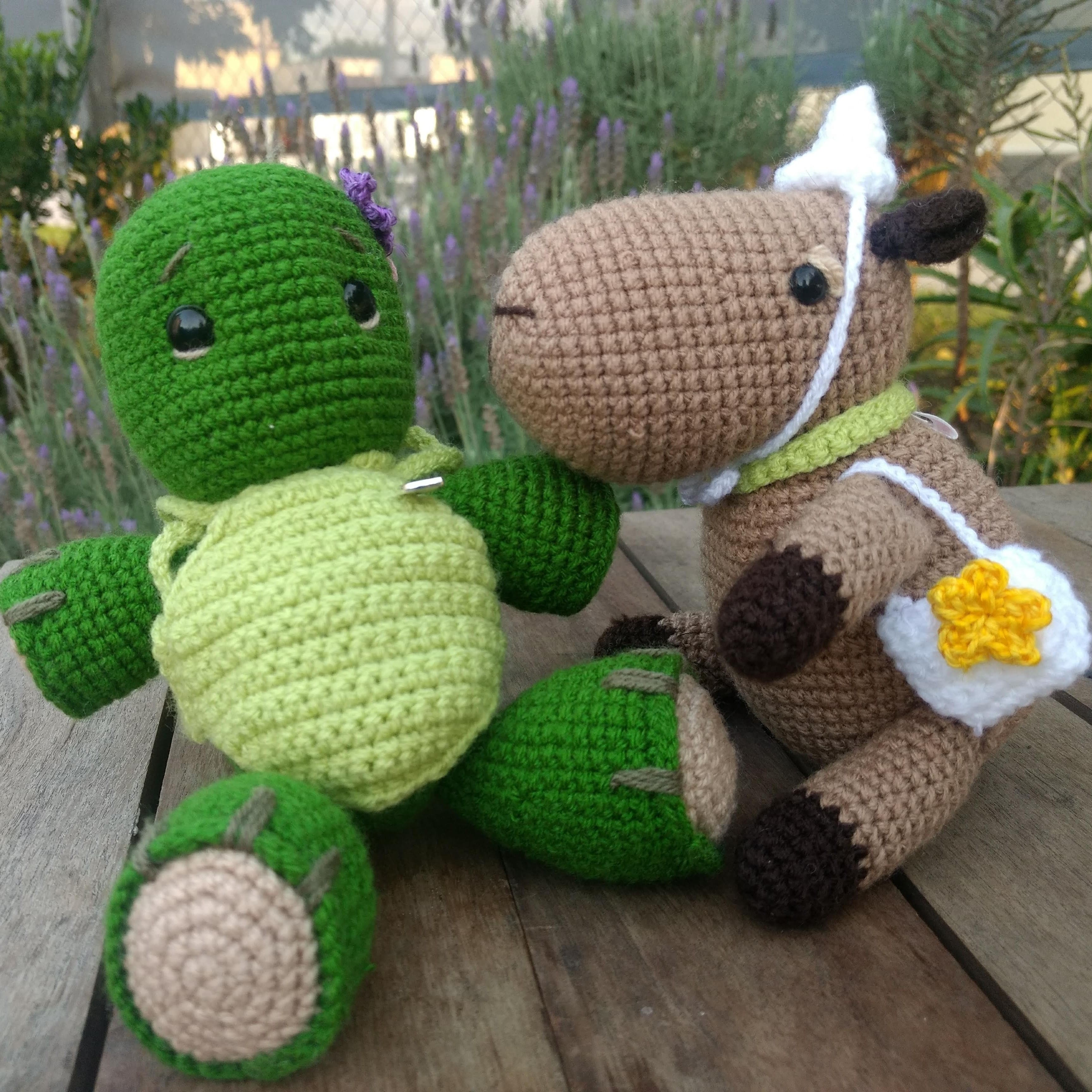 tortuga y carpincho a crohet